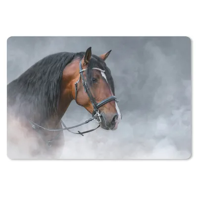 Produktbild von MuchoWow® Mauspad Mousepad Pferd - Smoke - Schwarz 27x18 cm - Mousepads - Maus Mat - Pad - Mausunterlage - Büroartikel - Desk Matten