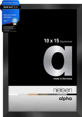 Produktbild von nielsen Aluminium Bilderrahmen Alpha, 10x15 cm, Eloxal Schwarz Glanz