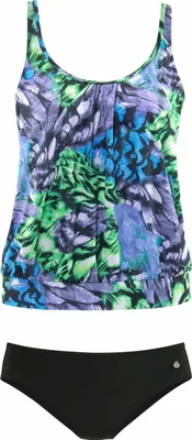 Produktbild von LASCANA Oversize-Tankini schwarz-grün Größe 36