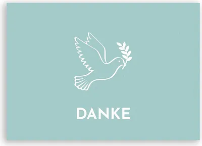 Produktbild von Friendly Fox 12 Danke Karten "Taube", Danksagungskarten Taufe Konfirmation Kommunion, Klappkarten mit Umschlag