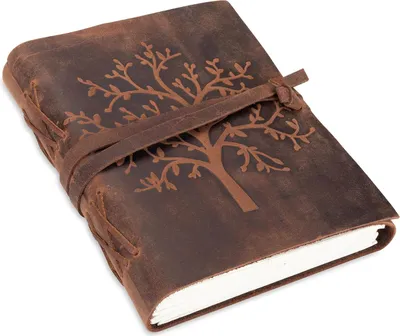Immagine prodotto di Taccuino in pelle - Diario con albero della vita - 400 pagine - 18 x 13 cm - Carta pelle