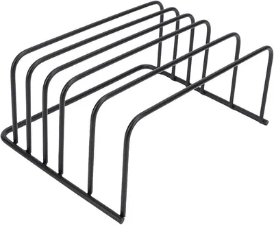 Produktbild von PolkaHome® Schneidebrett-Halterung – Multifunktionales, metallisches Aufbewahrungsgestell für die Küche, Schwarz, 18x14x8 cm