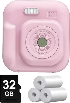 Zdjęcie produktu dla Zabawkowy aparat fotograficzny, natychmiastowe drukowanie, łączność Bluetooth, różowy