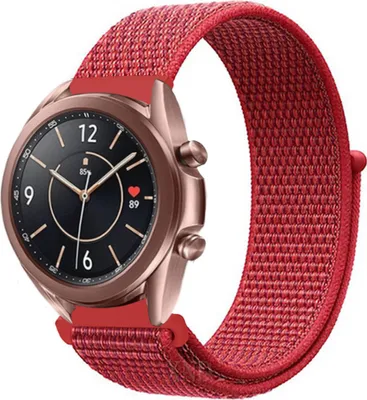 Produktbild von Strap-it Samsung Galaxy Watch 3 41mm Nylonarmband (Rot)