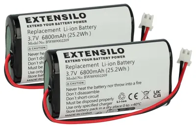 Produktbild von EXTENSILO 2x Akku Ersatz für Sigor 4508401 für Tischlampe, Nachttischlampe (6800 mAh, 3,7 V, Li-Ion)