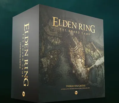 A product box for the Elden Ring: The Board Game, Stormveil Castle expansion.