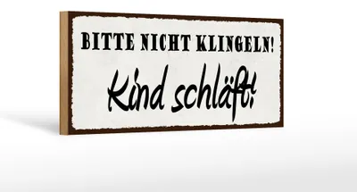 Produktbild von Holzschild Hinweis 27x10cm nicht klingeln Kind schläft