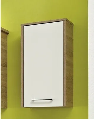 Produktbild von Hängeschrank pelipal Lagos Breite 40 cm weiß glänzend Eiche natur quer zerlegt