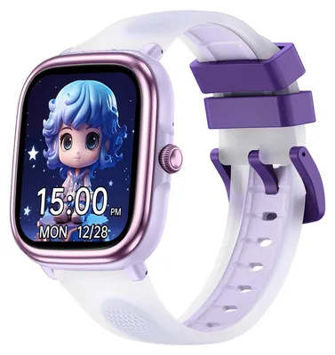 Produktbild von Kinder-Smartwatch mit Taschenlampe, Puzzlespielen, Bilderbüchern, Musikplayer, Lernkarten und Überwachungsfunktion – Lila
