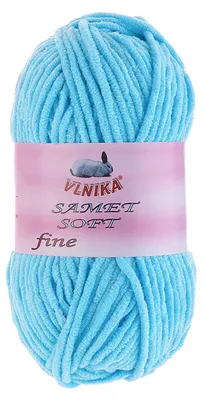 100g Strickgarn Samet Soft Fine Chenille himmelblau