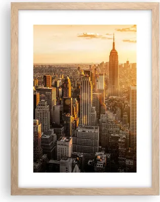 Produktbild von Gerahmtes Poster - Rahmen in heller Eiche - New York Wolkenkratzer Manhattan - 30x40 cm - Wand Bild - Wanddeko - Wandbilder - Wandposter - Bilderrahmen - Bilder - Kunstdruck - P2NPA30x40-2672