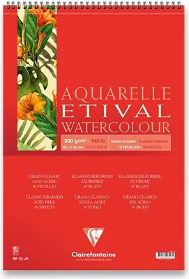 Obrázek produktu pro Clairefontaine Etival, Vícebarevný, A3 (297 x 420 mm), 300 g/m², 10 listy