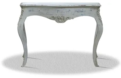 Image de Casa Padrino Console baroque vintage blanc argenté 100 x 40 x H. 85 cm - Meubles de style antique