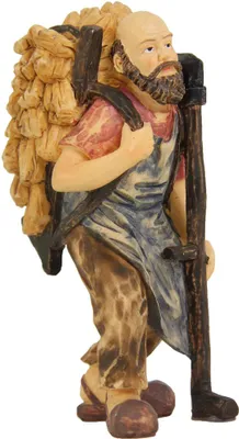Produktbild von FADEDA Almbauer mit Kraxn   / Höhe:10 cm / handbemalt / detailgetreue Krippen Figuren - Weihnachten Tisch Dekoration Krippe Zubehör