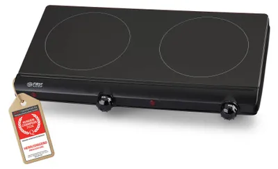 Produktbild von TZS First Austria - Infrarot Doppelkochplatte 2500W - Glaskeramik - einstellbare Thermostatsteuerung, Überhitzungsschutz - manuelle Bedienung