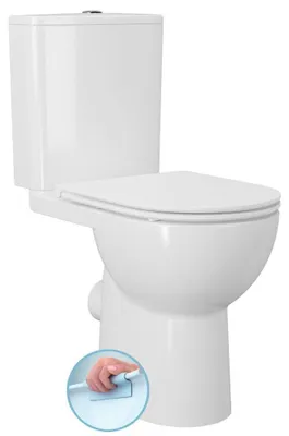 Produktbild von SANIVEX WC-Kombi, erhöhte Sitzgelegenheit, spülrandlos, Abgang senkrecht/waagerecht, Weiß