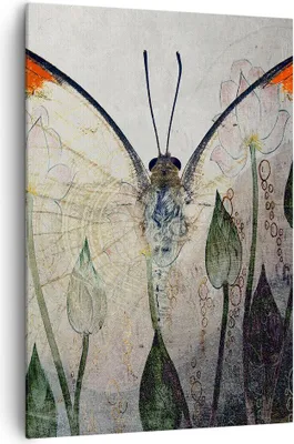 Produktbild von Bild auf Leinwand - Leinwandbild - Einteilig - Schmetterling Abstraktion - 70x100cm - Wand Bild - Wanddeko - Wandbilder - Leinwanddruck - Wanddekoration - Leinwand bilder - Wandbild - PA70x100-4081