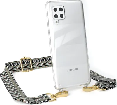 Produktbild von EAZY CASE Handykette - Verstellbarer Trageriemen kompatibel mit Samsung Galaxy A42 5G, Handykordel mit transparenter Silikon-Hülle, Band in Grün