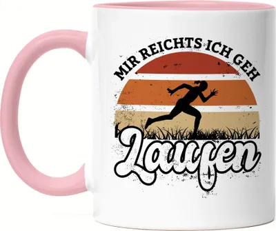 Produktbild von Mir Reichts Ich Geh Laufen Tasse Rosa Läuferin Laufen Sport Leben Hobbie Laufschuhe Joggen Running Laufhose Freizeit