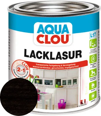 Produktbild von Clou Lack-Lasur Combi Aqua L17 mahagonibraun 375 ml