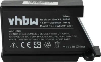 Produktbild von vhbw Akku kompatibel mit LG Hom-Bot VR62701LVM, VR6270LV, VR6270LVM, VR6270LVMB, VR62701LVMB, VR6270LVB Staubsauger Schwarz (2600 mAh, 14,4 V, Li-Ion)