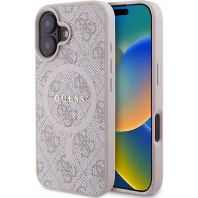 Produktbild von Guess 4G Ring Classic Logo Magsafe Fall für Iphone 16 - Różowe