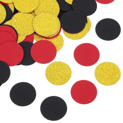 Productafbeelding van Rond Glitsterend Confetti voor Feestjes - 200 Stuks in Goud, Rood en Zwart