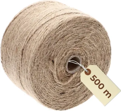 Produktbild von Bindfaden 1kg 2mm Juteschnur Jute Juteschnur Kordel 500 Meter Juteband 1 Kg Kordelband Juteseil Jute Garn Paketschnur Juteband Natur Jutekordel Gartenschnur BastPaketschnur Gartenschnur Bastelschnur Garten Garn Kordel Zwirn Pflanzschnur Jutegarn Naturgarn