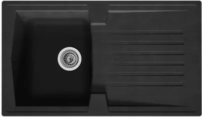 Produktbild von STRADOUR Evier Küche a encastrer 1 bac + 1 égouttoir Arena - Résine -- 86 x 50 cm - Noir