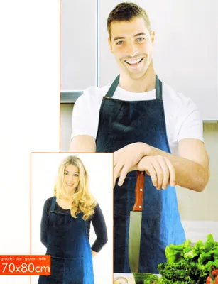 Produktbild von JEANS SCHÜRZE aus Jeansstoff 70x80cm Kochschürze Küchenschürze Grillschürze 42