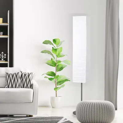 Produktbild von BRILLIANT Standleuchte Nerva | moderne und dekorative Stehlampe | titan/weiß | Metall/Papier | 2x E14 max. 40 W