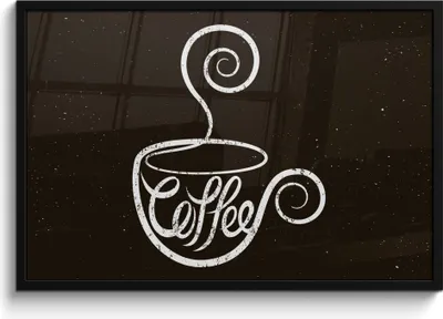 Produktbild von MuchoWow® MuchoWow® Gerahmtes Poster Kaffee - Sprichwörter - Zitate - Vintage - Kreidetafel 90x60 cm - Poster mit zchwarzem Bilderrahmen - Fotorahmen - Foto-Plakat