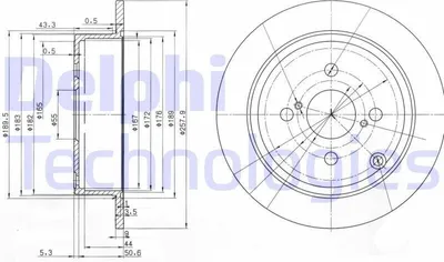 Produktbild von 2x DELPHI Bremsscheibe BG3889 für TOYOTA COROLLA (ZZE12_ NDE12_ ZDE12_) 55 5mm