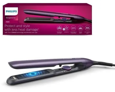 Immagine prodotto di Philips Serie 7000 BHS752/00 Piastra per capelli, piastra, caldo, 120 C, 230 C, 30 s, viola