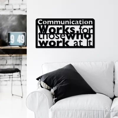 Immagine prodotto di Wallity, Comunicazione, Accessorio decorativo da parete in metallo, Nero, 100 % METALLO, 58 x 30 cm
