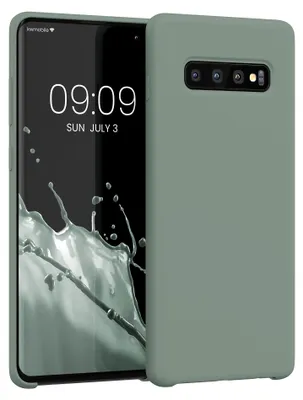 Produktbild von kwmobile Handyhülle für Samsung Galaxy S10 Plus / S10+ Hülle - Case Silikon - Kabelloses Laden - Schutzhülle Cover in Rainwashed Grün