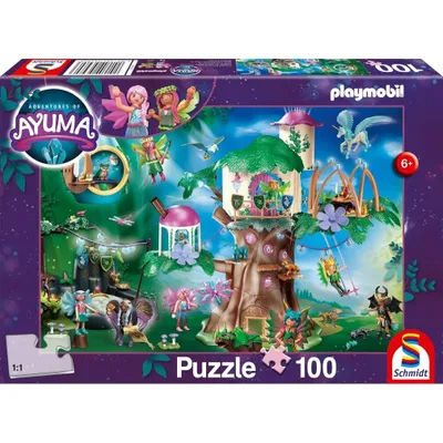 Image de SCHMIDT Puzzle PLAYMOBIL Ayuma : La forêt enchantée des fées 100 pièces