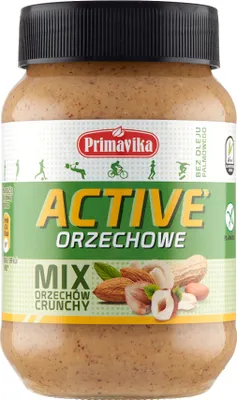 Produktbild von CRUNCHY MIX NUSSCREME (4 NÜSSE) GESALZEN GLUTENFREI 470 g – PRIMAVIKA