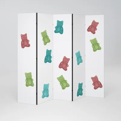 Produktbild von SpaceRebels Paravent Raumteiler - 5-teilig Raumtrenner, Druck 2-Seite - Raumtrenner - Trennwand Wohnung - Room Divider - Spanische Wand Deko Modern Sichtschutz