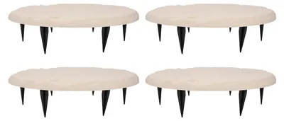 Immagine prodotto di Piastrelle per esterni, elementi decorativi in resina di polipropilene con picchetti per il terreno, adatti per prato, giardino, vialetti, forma rotonda, colore beige