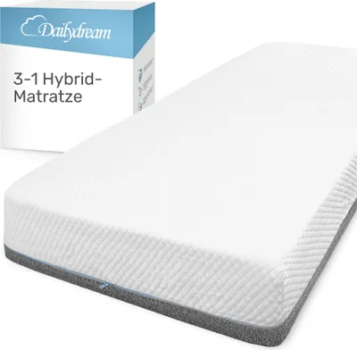 Produktbild von Hybrid-Matratze 3in1 mit Taschenfederkern, Kaltschaum und Memory Schaum - 140x200x26cm  -  ["CertiPUR™"," 100","Climate Pledge Friendly"]