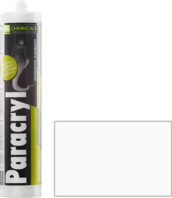Produktbild von 1, PARACRYL weiß, Profi- Acryldichtstoff in Handwerkerqualität, Maleracryl, geruchsarmes, alterungsbeständiges, überstreichbares Maleracryl für Innen- und Außenbereich, 310 ml, weiß