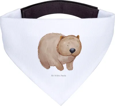Produktbild von Mr. & Mrs. Panda Hunde Halstuch Wombat - Weiß - Geschenk, Für, Das Leben Ist schön, Tuch, Lustige Sprüche, Motivation, Australien, Hund, Spruch, Schal