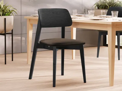 Obrázok produktu pre Čalúnená stolička do kuchyne CIBOLO 1 - čierna / tmavá hnedá
