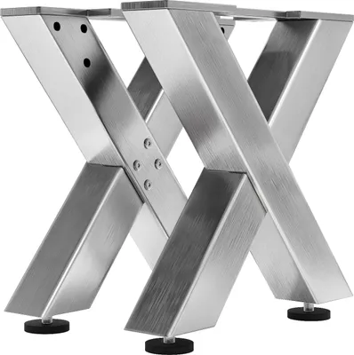 Produktbild von 2er-Set JUANA | Lounge Tisch Kufe | Edelstahl | Füße: 8x8cm | B68xH36cm | X TischKufe, TischKufe Edelstahl