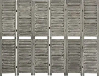 Produktbild von 6-tlg. Raumteiler Grau 214x166 cm Massivholz