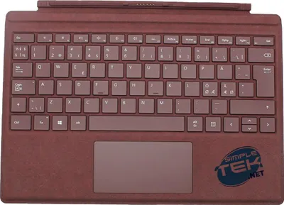 Obrázok produktu pre Microsoft Surface Pro Signature Type Cover, QWERTY, Nordická, Trackpad, Microsoft, Surface Pro 3 / 4, Burgundsko