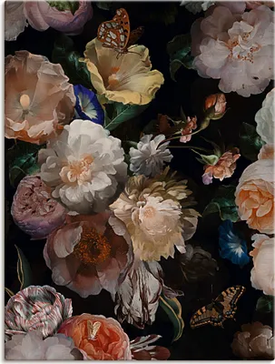 Produktbild von ARTland Leinwandbild Antike Holländische Blumen Größe: 60x80 cm