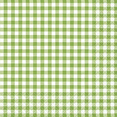 Produktbild von 20 kleine Cocktailservietten Karo dunkelgrün 25x25cm