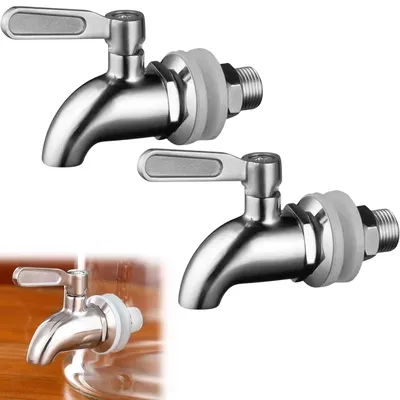 2er-Pack Edelstahl-Getränkespenderhahn, 16 mm, Ersatzhahn